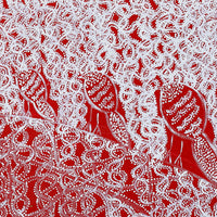 Aboriginal Artwork by Geraldine Napangardi Granites, Jurlpu kuja kalu nyinami Yurntumu-wana, 91x30cm