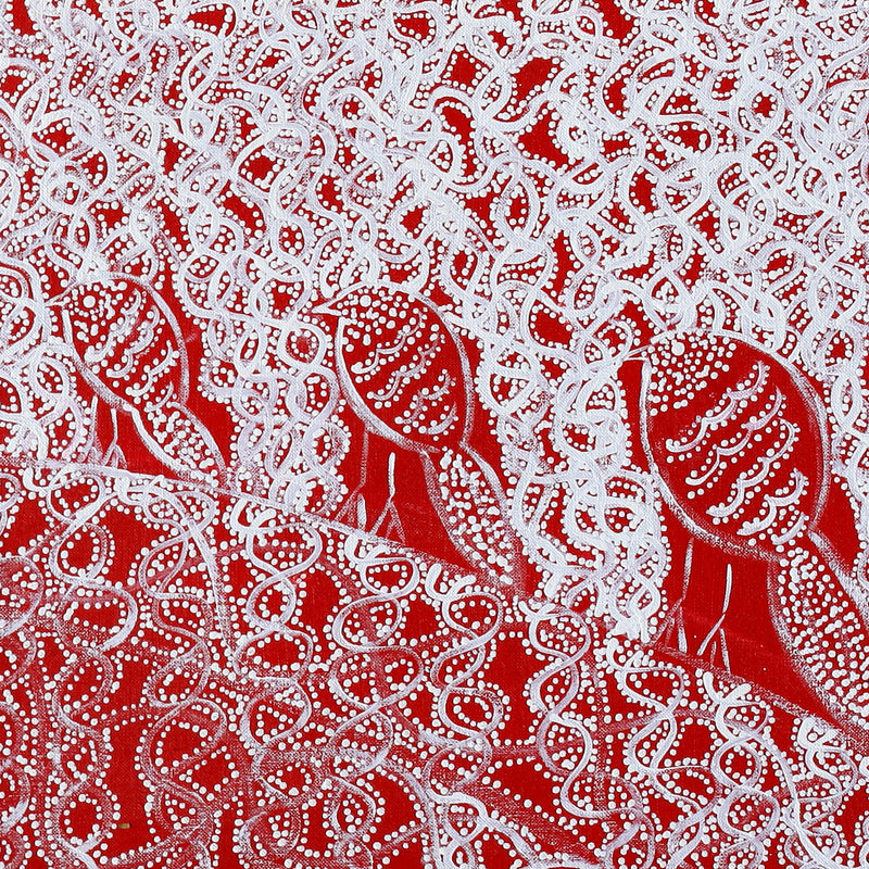 Aboriginal Artwork by Geraldine Napangardi Granites, Jurlpu kuja kalu nyinami Yurntumu-wana, 91x30cm