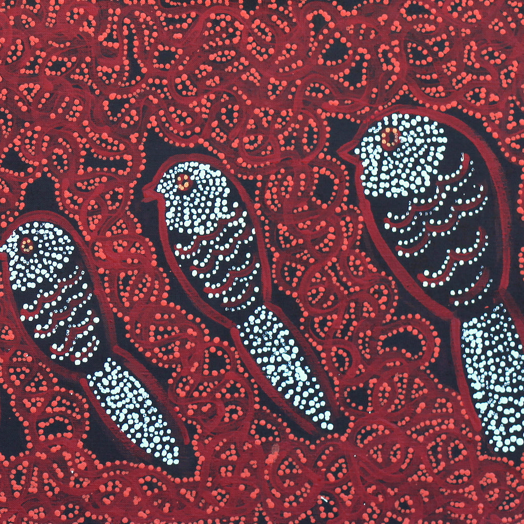 Aboriginal Artwork by Geraldine Napangardi Granites, Ngalyipi Jukurrpa (Snake Vine Dreaming) - Purturlu, 91x30cm