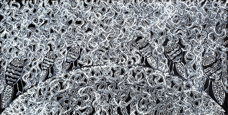 Aboriginal Artwork by Geraldine Napangardi Granites, Jurlpu kuja kalu nyinami Yurntumu-wana, 61x30cm