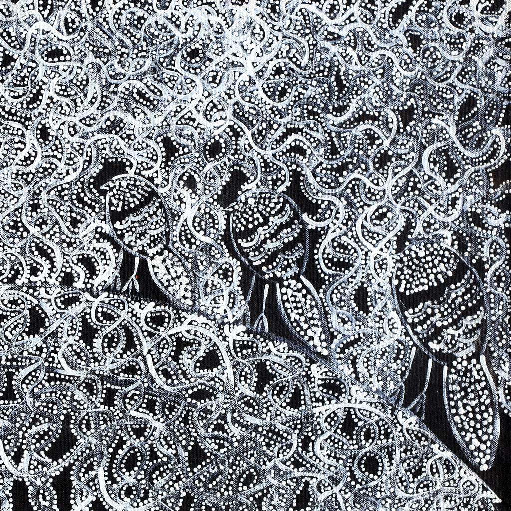 Aboriginal Artwork by Geraldine Napangardi Granites, Jurlpu kuja kalu nyinami Yurntumu-wana, 61x30cm
