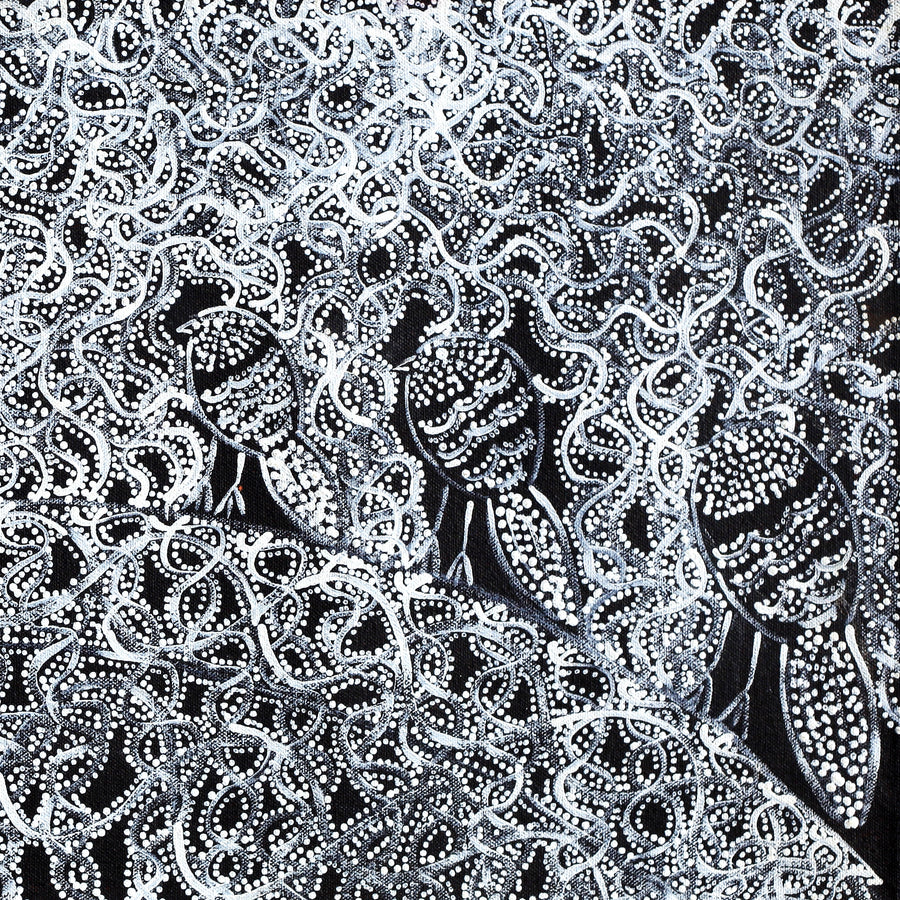 Aboriginal Artwork by Geraldine Napangardi Granites, Jurlpu kuja kalu nyinami Yurntumu-wana, 61x30cm