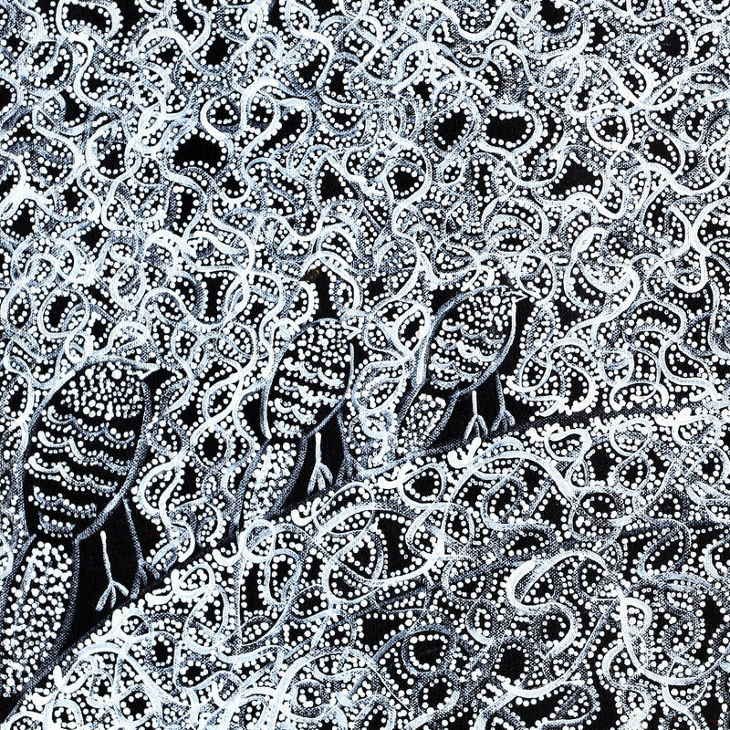 Aboriginal Artwork by Geraldine Napangardi Granites, Jurlpu kuja kalu nyinami Yurntumu-wana, 61x30cm