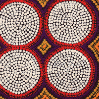 Aboriginal Artwork by Gisella Napaljarri Dickson, Lukarrara Jukurrpa (Desert Fringe-rush Seed Dreaming), 30x30cm
