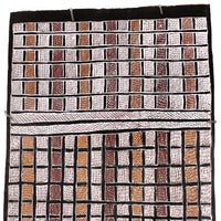 Aboriginal Artwork by Gitjaki Munuŋgurr, Djapu Design, 103x55cm Bark