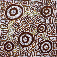 Aboriginal Artwork by Glen Jampijinpa Martin, Janganpa Jukurrpa (Brush-tail Possum Dreaming) - Mawurrji, 30x30cm