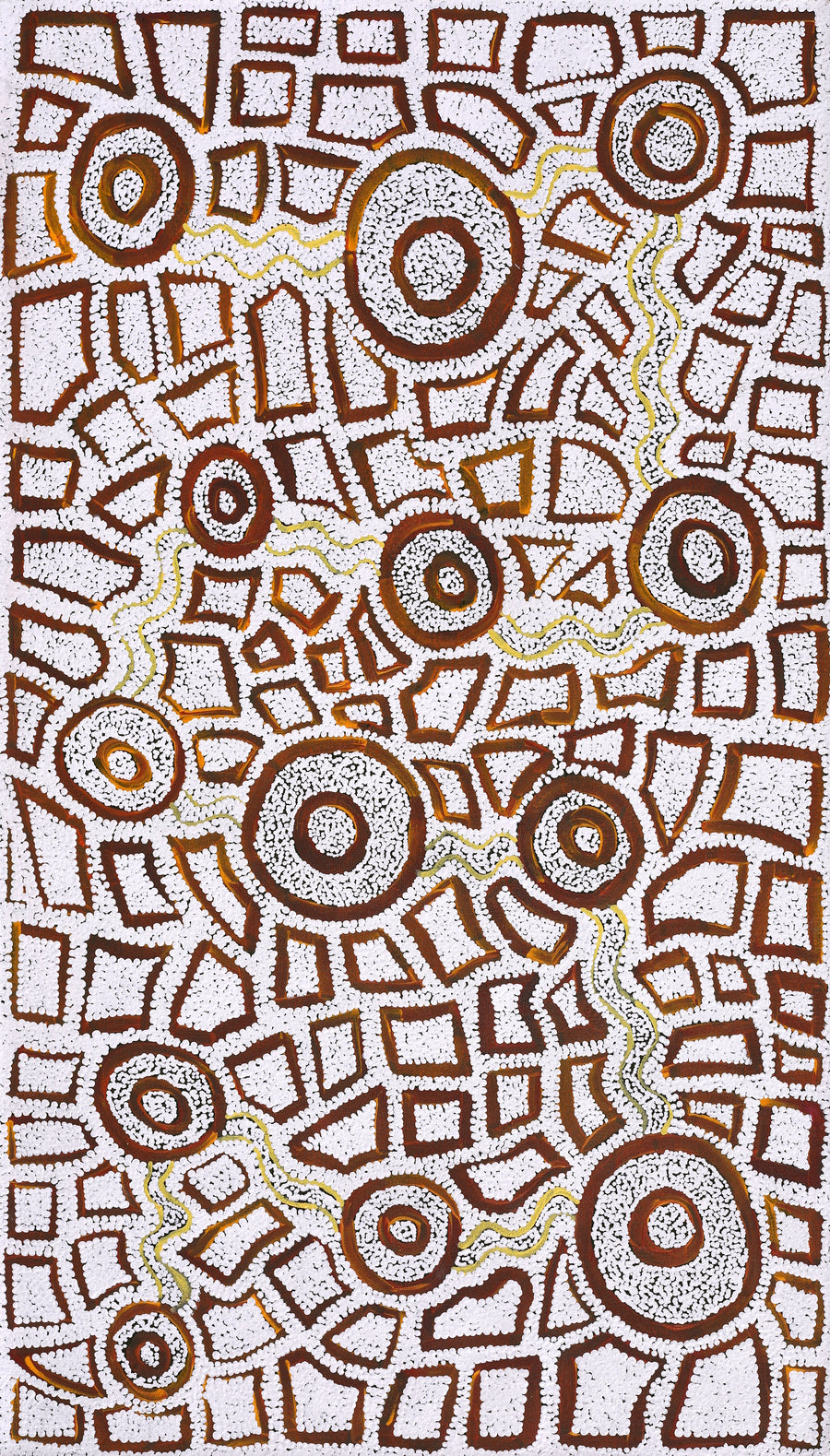 Aboriginal Artwork by Glen Jampijinpa Martin, Janganpa Jukurrpa - Mawurrji, 107x61cm