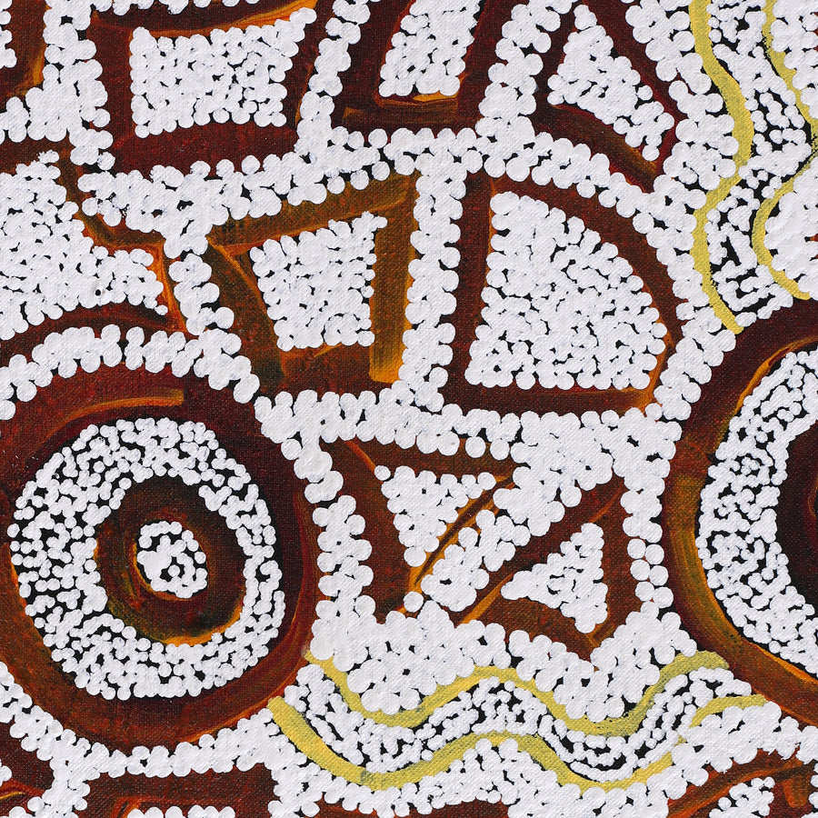 Aboriginal Artwork by Glen Jampijinpa Martin, Janganpa Jukurrpa - Mawurrji, 107x61cm