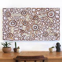 Aboriginal Artwork by Glen Jampijinpa Martin, Janganpa Jukurrpa - Mawurrji, 107x61cm