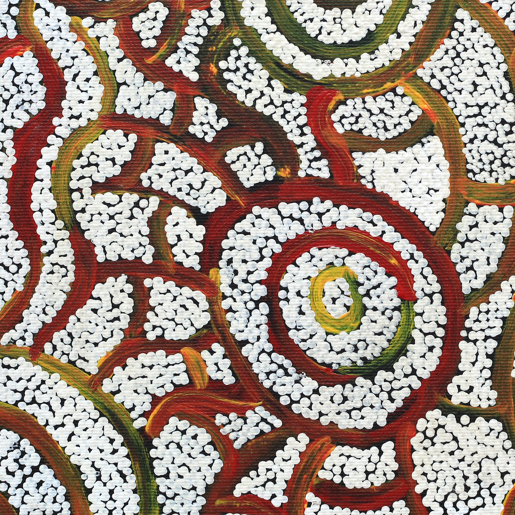 Aboriginal Artwork by Glen Jampijinpa Martin, Janganpa Jukurrpa (Brush-tail Possum Dreaming) - Mawurrji, 30x30cm