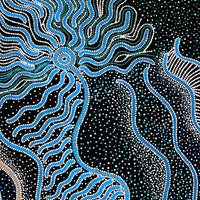 Aboriginal Artwork by Glenda Napanangka Martin, Ngapa Jukurrpa (Water Dreaming) - Puyurru, 122x91cm