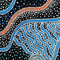 Aboriginal Artwork by Glenda Napanangka Martin, Ngapa Jukurrpa (Water Dreaming) - Puyurru, 122x91cm