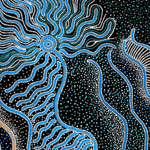 Aboriginal Artwork by Glenda Napanangka Martin, Ngapa Jukurrpa (Water Dreaming) - Puyurru, 122x91cm - ART ARK®