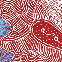 Aboriginal Artwork by Glenda Napanangka Martin, Ngapa Jukurrpa (Water Dreaming) - Puyurru, 46x46cm