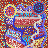 Aboriginal Artwork by Glenda Napanangka Martin, Ngapa Jukurrpa (Water Dreaming) - Puyurru, 61x30cm