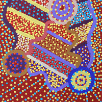 Aboriginal Artwork by Glenda Napanangka Martin, Ngapa Jukurrpa (Water Dreaming) - Puyurru, 61x30cm