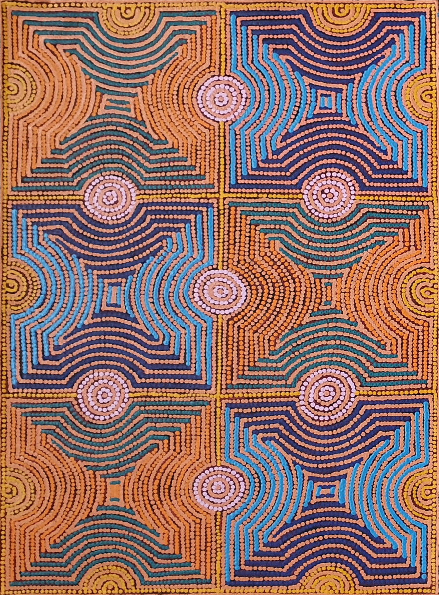 Aboriginal Art by Gloria Napangardi Gill, Lukarrara Jukurrpa, 91x61cm - ART ARK®