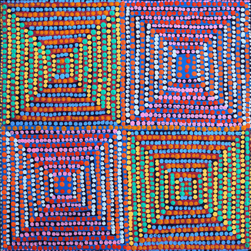 Aboriginal Artwork by Gloria Napangardi Gill, Lukarrara Jukurrpa, 30x30cm
