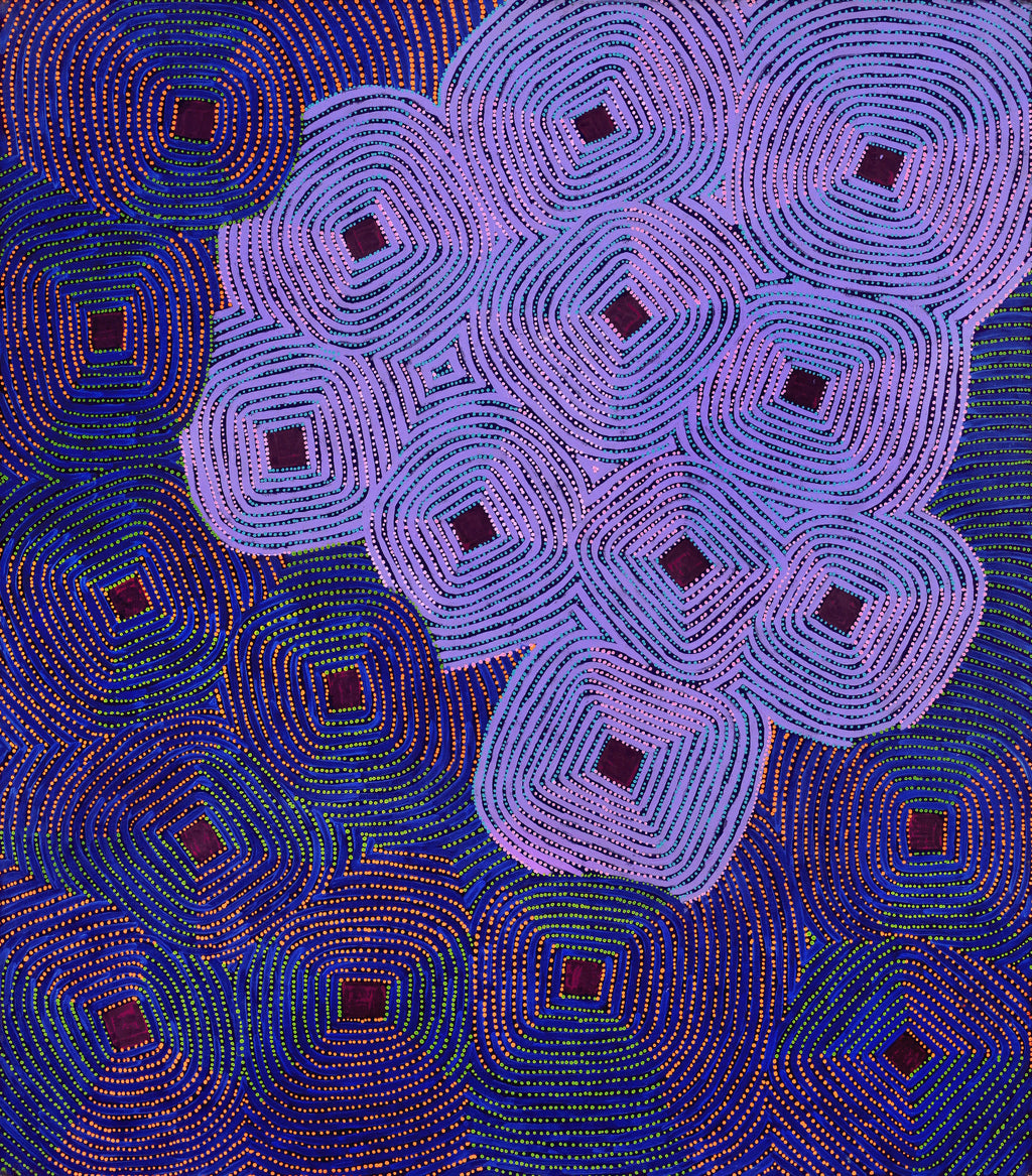 Aboriginal Artwork by Gloria Napangardi Gill, Lukarrara Jukurrpa, 122x107cm
