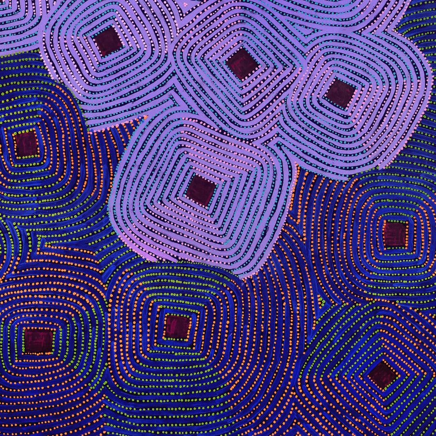 Aboriginal Artwork by Gloria Napangardi Gill, Lukarrara Jukurrpa, 122x107cm