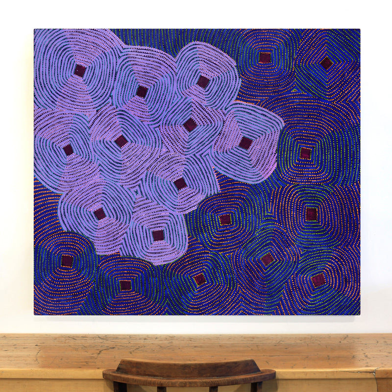 Aboriginal Artwork by Gloria Napangardi Gill, Lukarrara Jukurrpa, 122x107cm