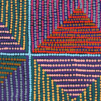 Aboriginal Artwork by Gloria Napangardi Gill, Lukarrara Jukurrpa (Desert Fringe-rush Seed Dreaming), 122x122cm