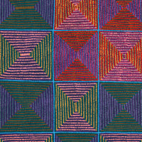 Aboriginal Artwork by Gloria Napangardi Gill, Lukarrara Jukurrpa (Desert Fringe-rush Seed Dreaming), 122x122cm