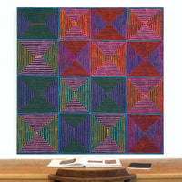 Aboriginal Artwork by Gloria Napangardi Gill, Lukarrara Jukurrpa (Desert Fringe-rush Seed Dreaming), 122x122cm