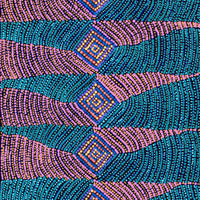 Aboriginal Artwork by Gloria Napangardi Gill, Lukarrara Jukurrpa, 122x46cm
