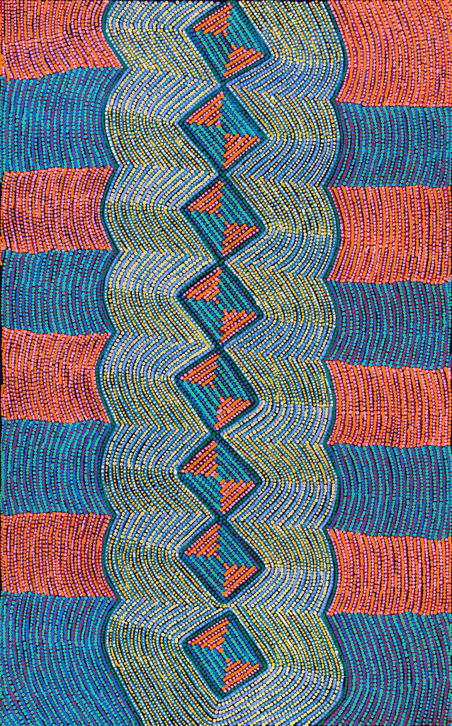 Aboriginal Artwork by Gloria Napangardi Gill, Lukarrara Jukurrpa, 122x76cm