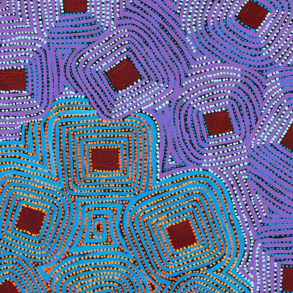 Aboriginal Art by Gloria Napangardi Gill, Lukarrara Jukurrpa, 122x46cm - ART ARK®