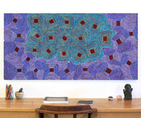 Aboriginal Artwork by Gloria Napangardi Gill, Lukarrara Jukurrpa, 152x76cm
