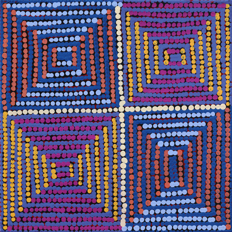 Aboriginal Artwork by Gloria Napangardi Gill, Lukarrara Jukurrpa, 30x30cm