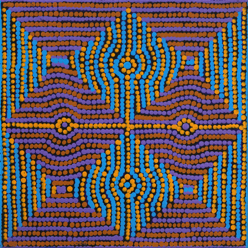 Aboriginal Artwork by Gloria Napangardi Gill, Lukarrara Jukurrpa, 30x30cm