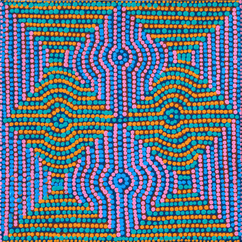 Aboriginal Artwork by Gloria Napangardi Gill, Lukarrara Jukurrpa, 30x30cm