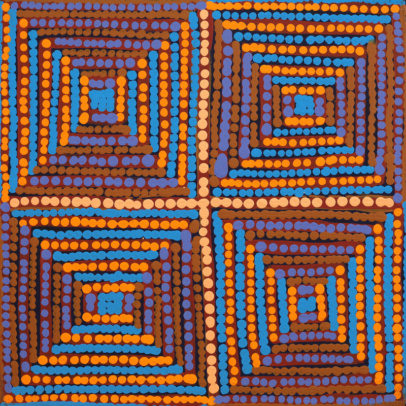 Aboriginal Artwork by Gloria Napangardi Gill, Lukarrara Jukurrpa, 30x30cm