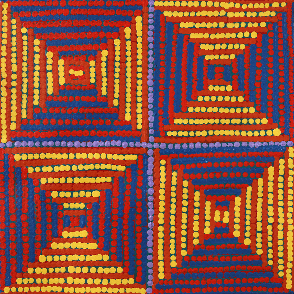 Aboriginal Artwork by Gloria Napangardi Gill, Lukarrara Jukurrpa, 30x30cm