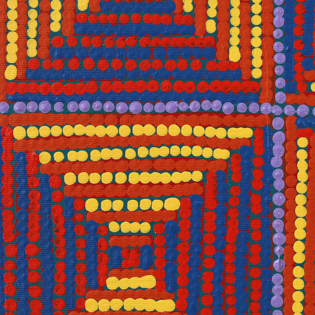 Aboriginal Artwork by Gloria Napangardi Gill, Lukarrara Jukurrpa, 30x30cm