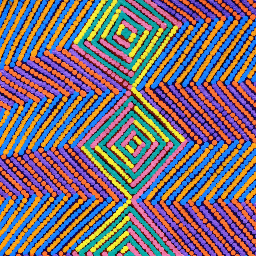 Aboriginal Artwork by Gloria Napangardi Gill, Lukarrara Jukurrpa, 76x30cm