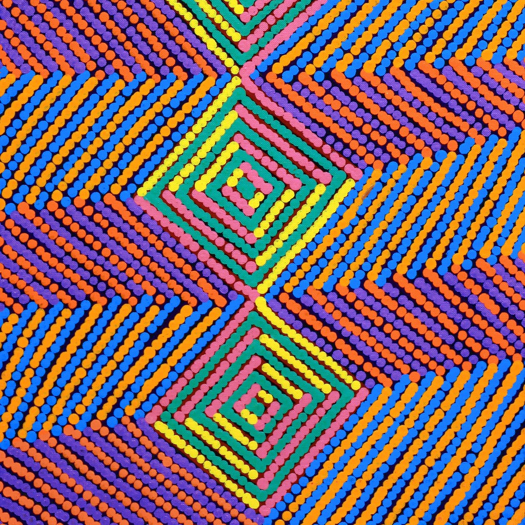 Aboriginal Artwork by Gloria Napangardi Gill, Lukarrara Jukurrpa, 76x30cm