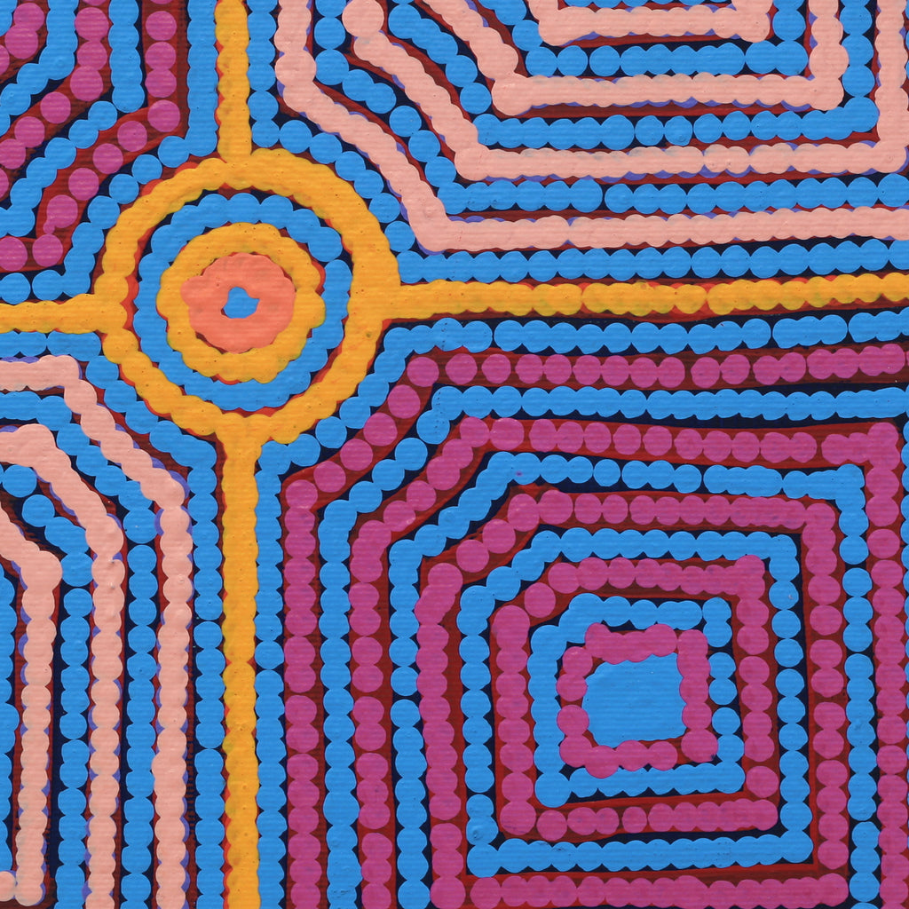 Aboriginal Artwork by Gloria Napangardi Gill, Lukarrara Jukurrpa, 30x30cm