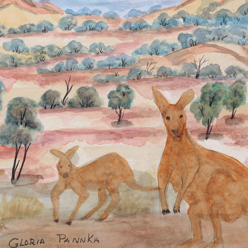 Aboriginal Artwork by Gloria Pannka, Tjuritja (West MacDonnell Ranges), 40.5x27cm