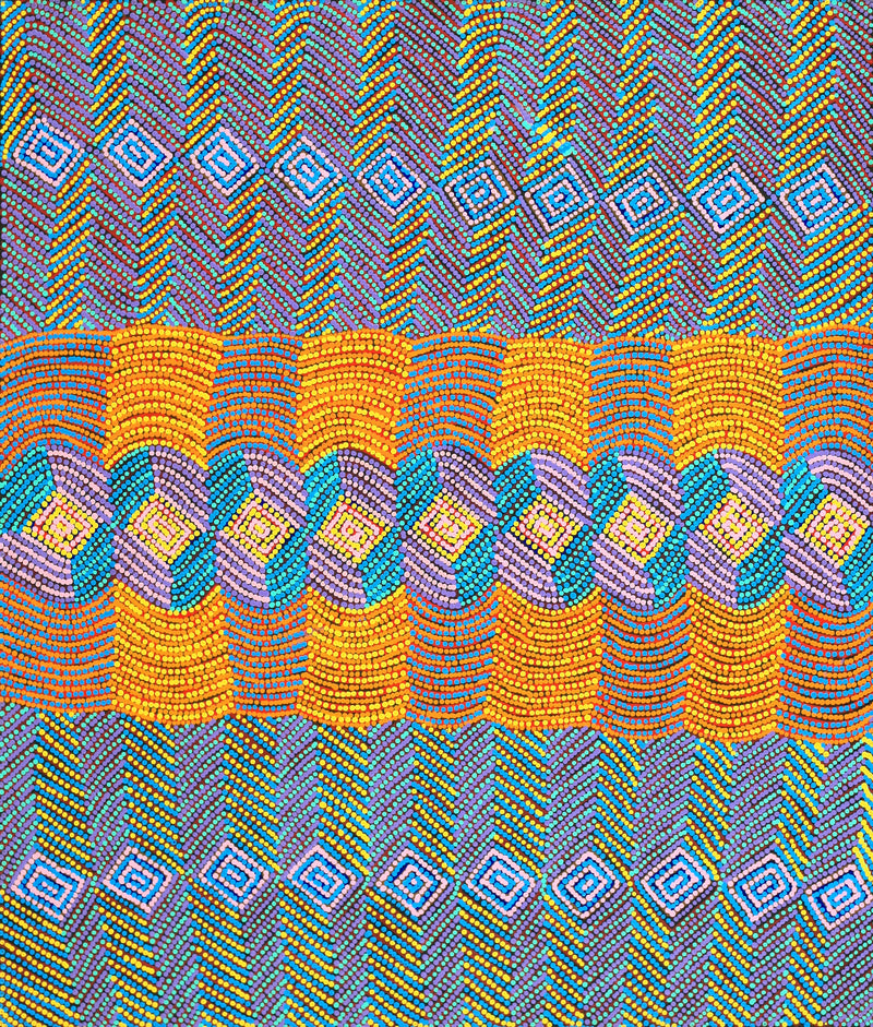 Aboriginal Artwork by Gloria Napangardi Gill, Lukarrara Jukurrpa, 107x91cm