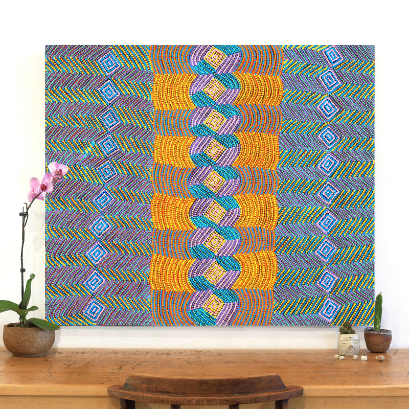 Aboriginal Artwork by Gloria Napangardi Gill, Lukarrara Jukurrpa, 107x91cm