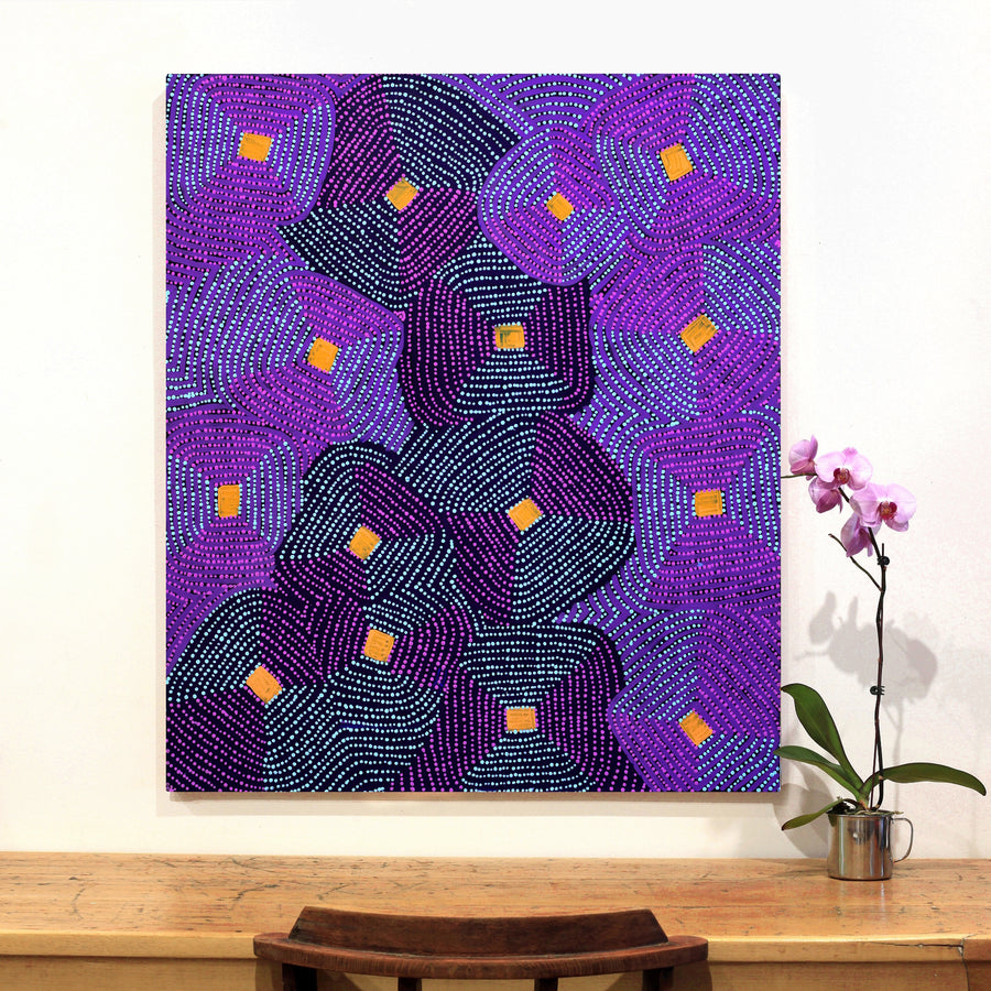 Aboriginal Artwork by Gloria Napangardi Gill, Lukarrara Jukurrpa, 107x91cm