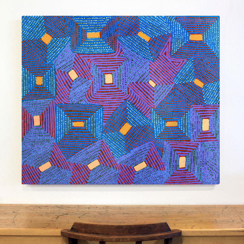 Aboriginal Artwork by Gloria Napangardi Gill, Lukarrara Jukurrpa, 107x91cm