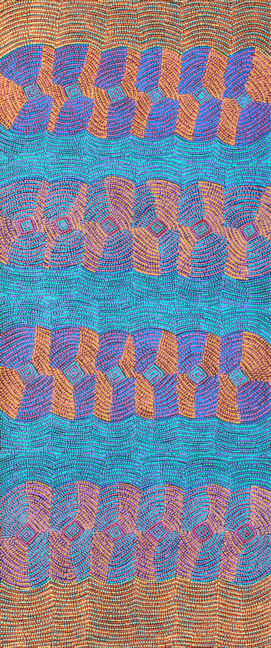 Aboriginal Artwork by Gloria Napangardi Gill, Lukarrara Jukurrpa, 183x76cm