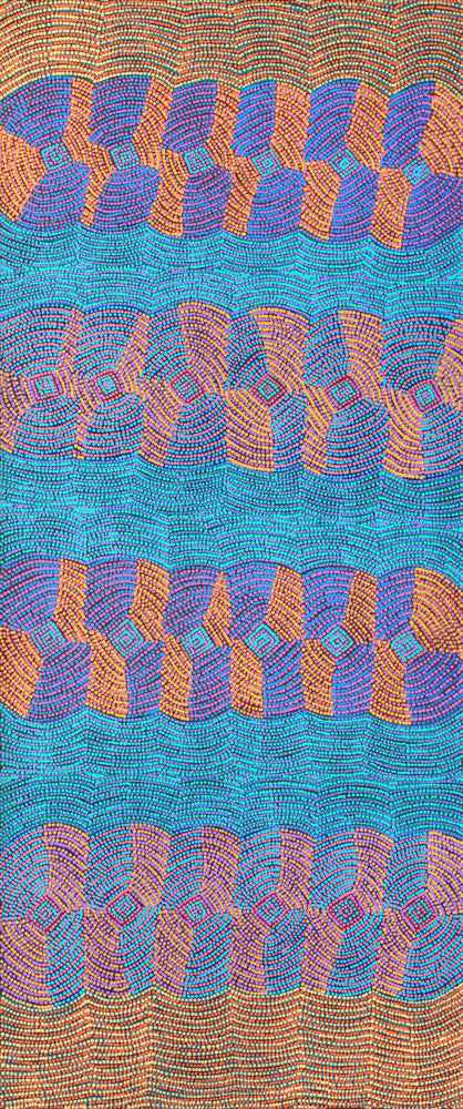 Aboriginal Artwork by Gloria Napangardi Gill, Lukarrara Jukurrpa, 183x76cm