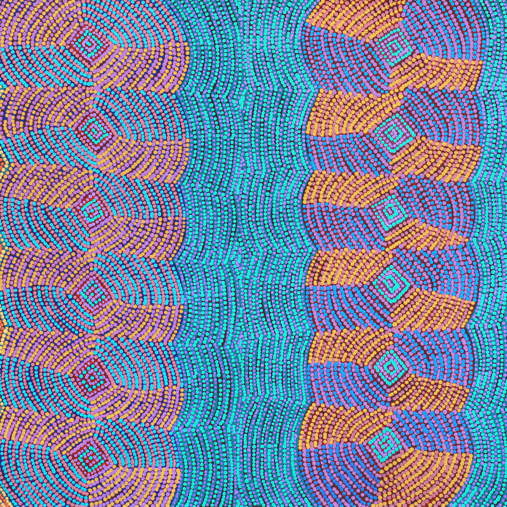 Aboriginal Art by Gloria Napangardi Gill, Lukarrara Jukurrpa, 183x76cm - ART ARK®