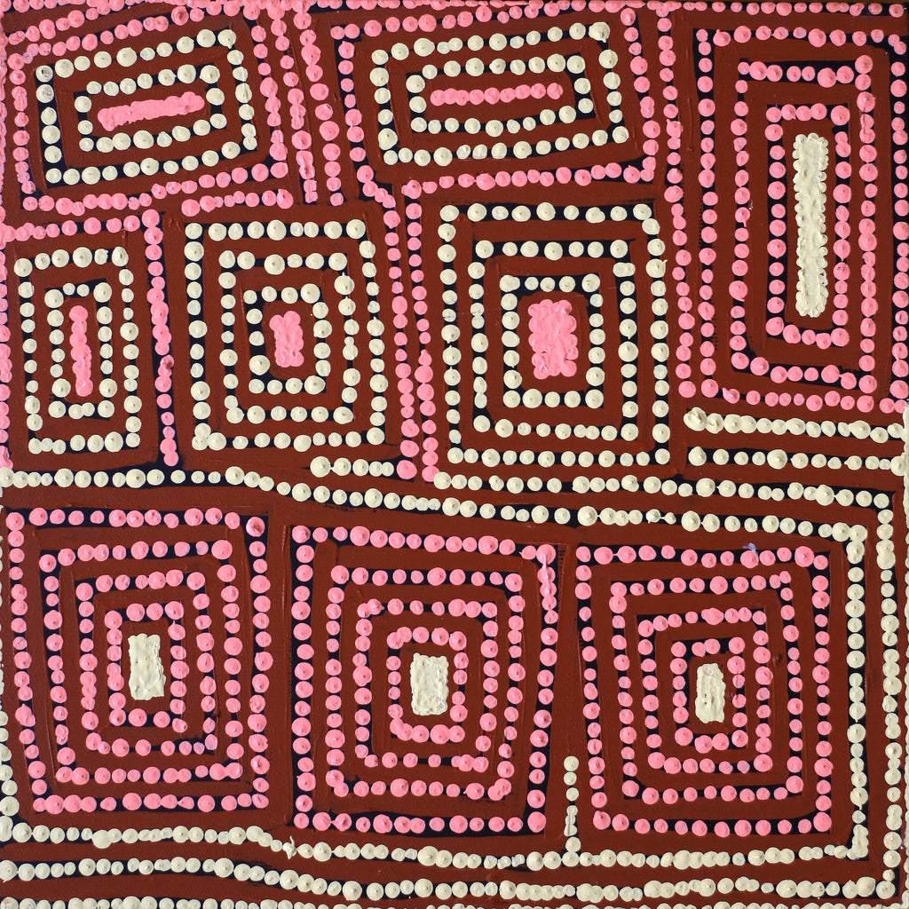 Aboriginal Art by Gloria Napangardi Gill, Lukarrara Jukurrpa, 30x30cm - ART ARK®
